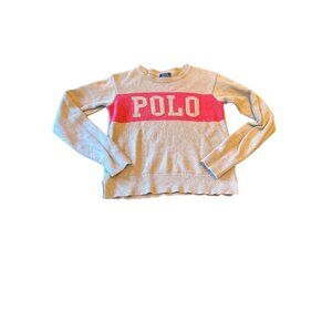 Polo Ralph Lauren Boys Cotton Sweater Red & Beige Size 12 Preppy